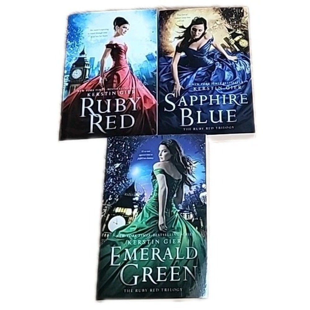 The Ruby Red Trilogy Ruby Red, Emerald Green, Blue Paperback  Gier Kerstin Lot 3